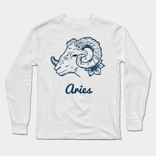 Aries Zodiac Sign With Name Long Sleeve T-Shirt